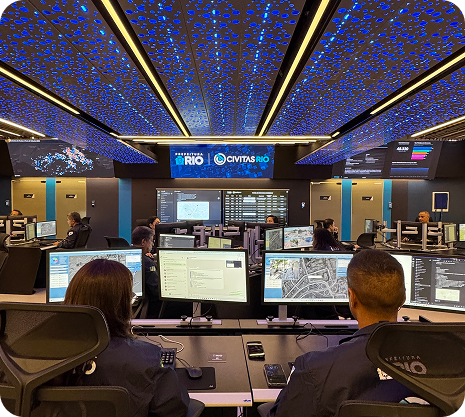 Sala de operações da CIVITAS Rio